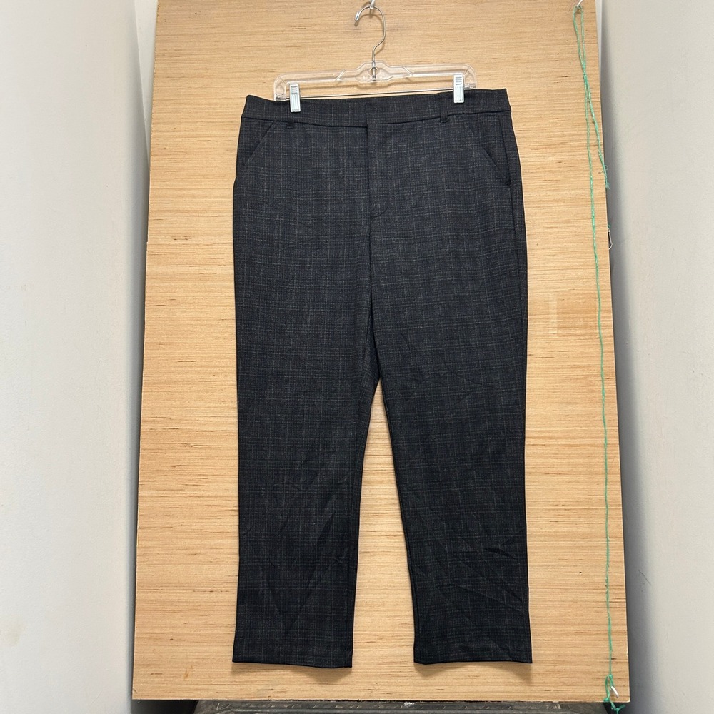 Wit & Wisdom Charcoal Grey Crosshatch Ankle Trousers Straight Leg Pants Size 12